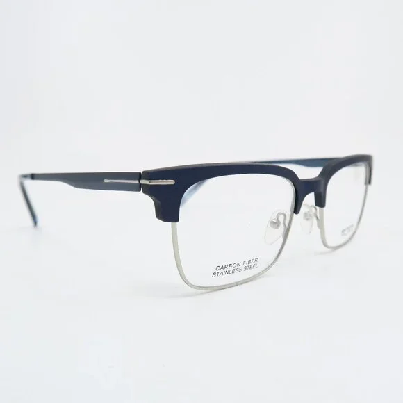Tumi VTU026 0751 52mm Matte Navy Carbon Fiber/Stainless Steel New Eyeglasses.